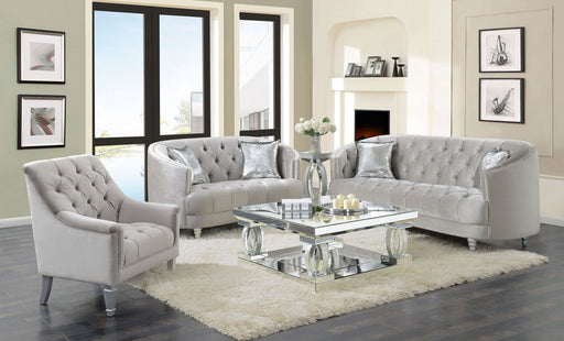 Coaster Avonlea 2-piece Tufted Living Room Set Grey Sofa+Loveseat+Armchair