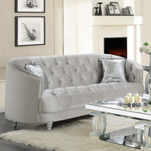 Coaster Avonlea Sloped Arm Tufted Sofa Grey Default Title