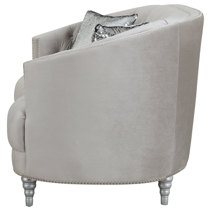 Coaster Avonlea Sloped Arm Tufted Sofa Grey Default Title