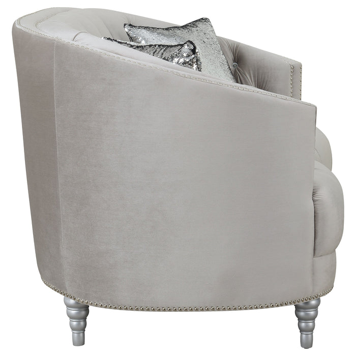 Coaster Avonlea Sloped Arm Tufted Sofa Grey Default Title