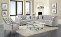 Coaster Avonlea Sloped Arm Tufted Loveseat Grey Default Title