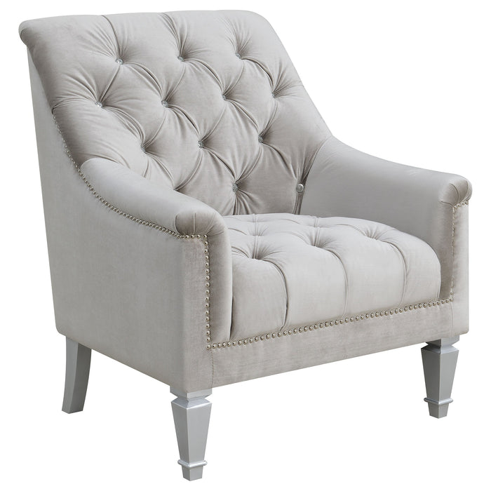 Coaster Avonlea Sloped Arm Tufted Chair Grey Default Title