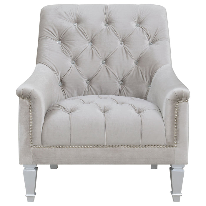 Coaster Avonlea Sloped Arm Tufted Chair Grey Default Title