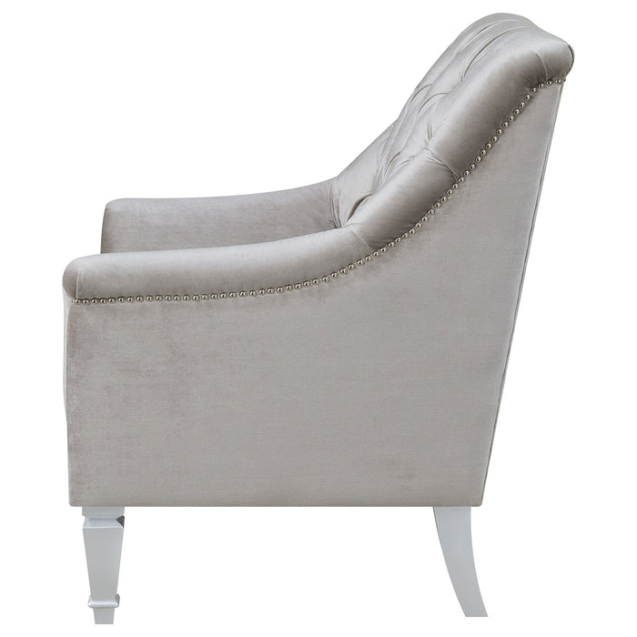 Coaster Avonlea Sloped Arm Tufted Chair Grey Default Title