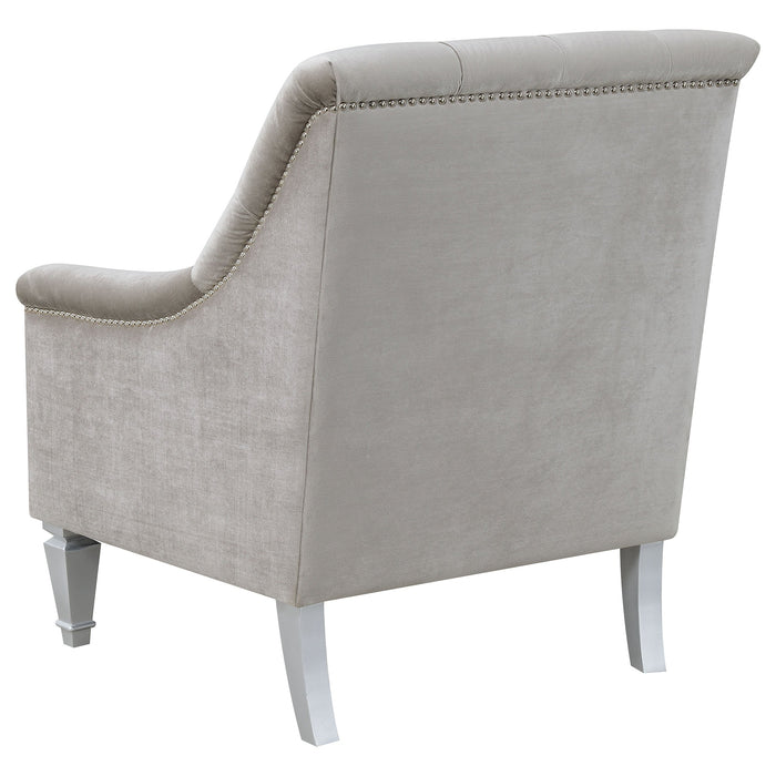 Coaster Avonlea Sloped Arm Tufted Chair Grey Default Title