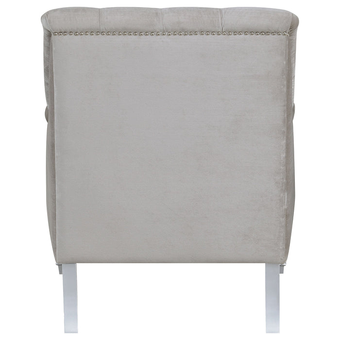 Coaster Avonlea Sloped Arm Tufted Chair Grey Default Title