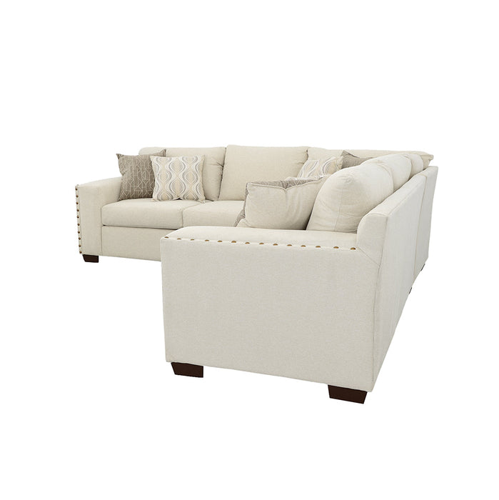 Coaster Aria L-shaped Sectional with Nailhead Oatmeal Default Title