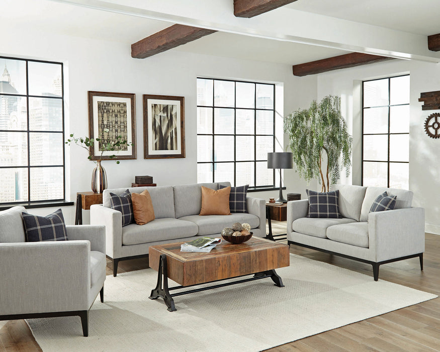 Coaster Apperson 2-piece Living Room Set Grey Sofa+Loveseat