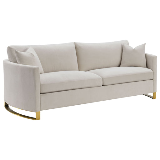 Coaster Corliss Upholstered Arched Arms Sofa Beige Default Title