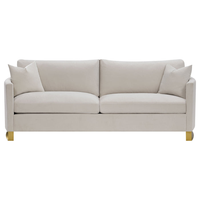 Coaster Corliss Upholstered Arched Arms Sofa Beige Default Title