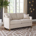 Coaster Corliss Upholstered Arched Arms Loveseat Beige Default Title