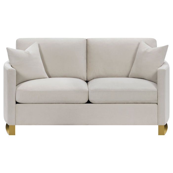 Coaster Corliss Upholstered Arched Arms Loveseat Beige Default Title