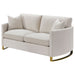 Coaster Corliss Upholstered Arched Arms Loveseat Beige Default Title