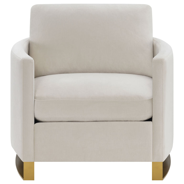 Coaster Corliss Upholstered Arched Arms Chair Beige Default Title