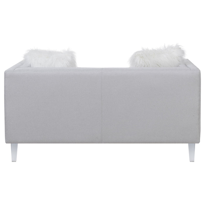 Glacier Tufted Upholstered Loveseat Light Grey