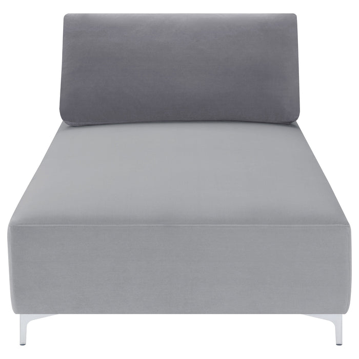 Giovanni Upholstered Accent Chaise with Removable Pillow Grey