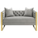 Coaster Eastbrook 2-piece Tufted Back Living Room Set Grey Sofa+Loveseat+Armchair