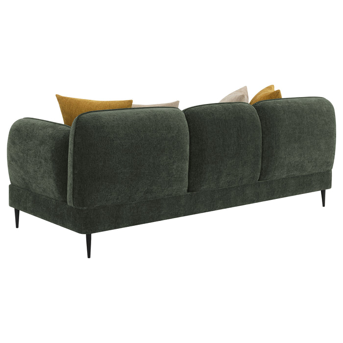 Jade Chenille Upholstered Modern Track Arm Sofa Green