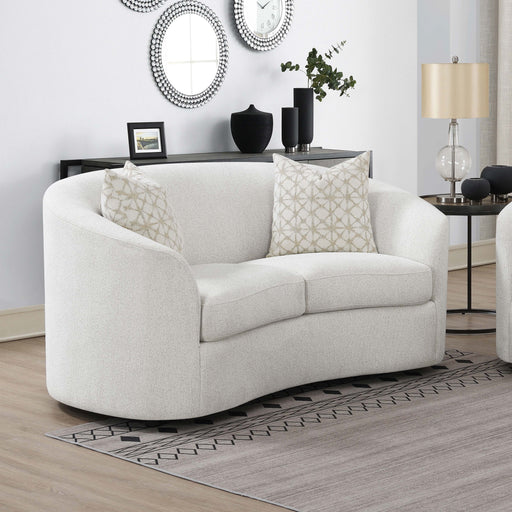 Coaster Rainn Upholstered Tight Back Loveseat Latte Default Title