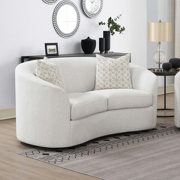 Coaster Rainn Upholstered Tight Back Loveseat Latte Default Title