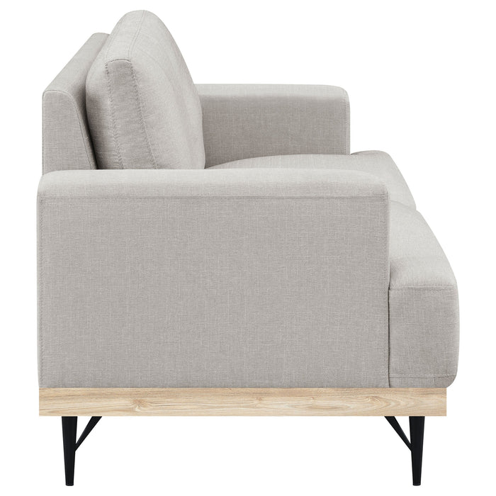 Kester Recessed Track Arm Loveseat Beige