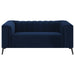 Coaster Chalet 2-piece Tuxedo Arm Living Room Set Blue Sofa+Loveseat