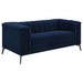 Coaster Chalet 2-piece Tuxedo Arm Living Room Set Blue Sofa+Loveseat