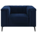 Coaster Chalet 2-piece Tuxedo Arm Living Room Set Blue Sofa+Loveseat