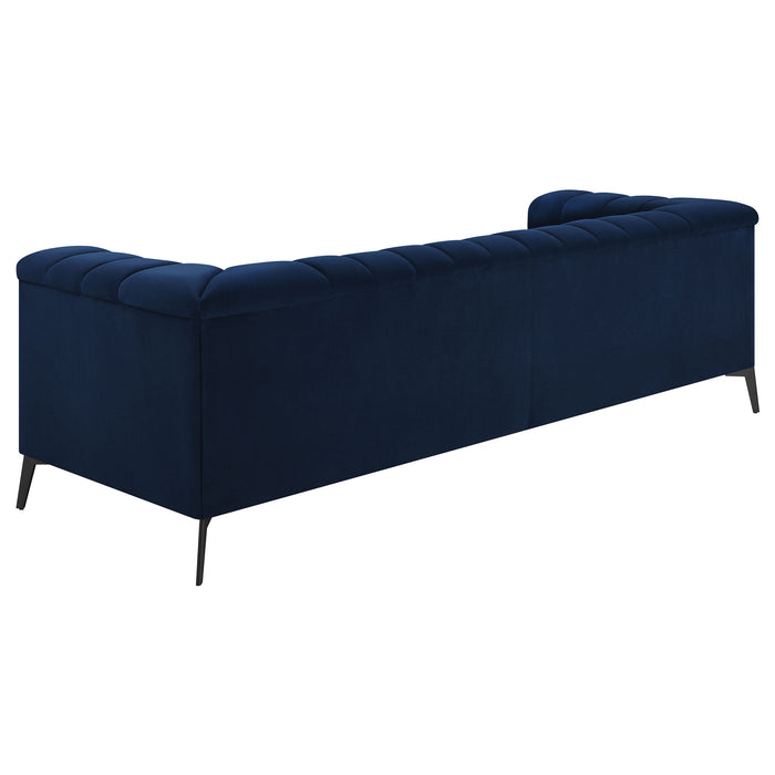 Coaster Chalet Tuxedo Arm Sofa Blue Default Title