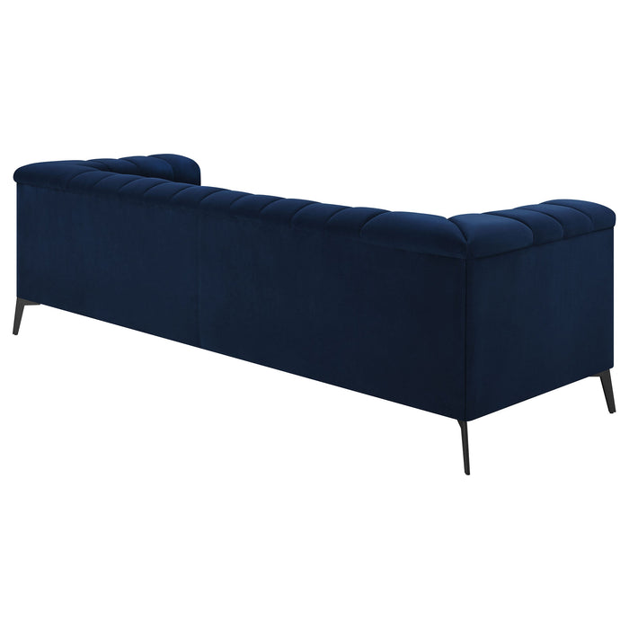 Coaster Chalet Tuxedo Arm Sofa Blue Default Title