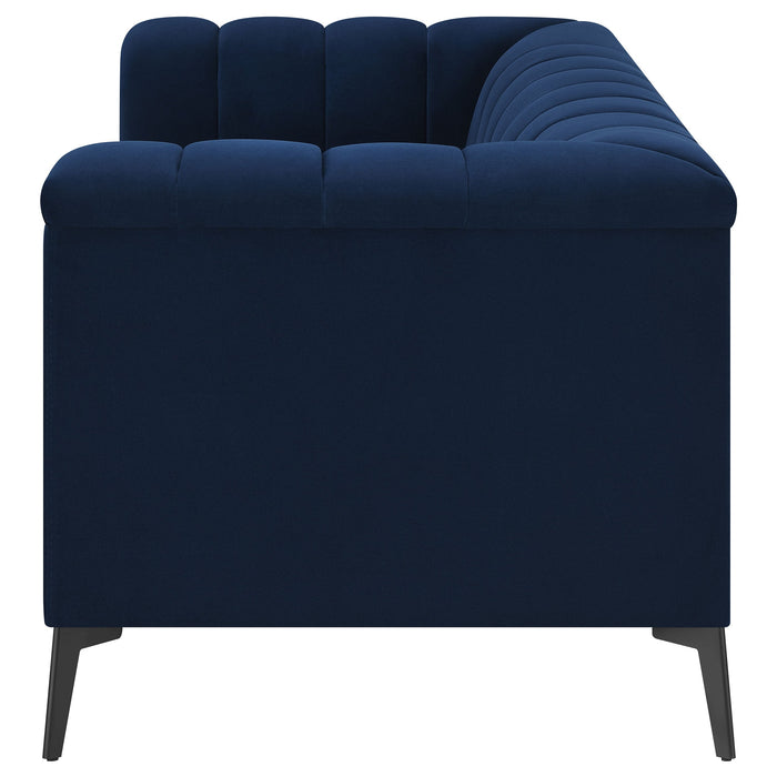 Coaster Chalet Tuxedo Arm Loveseat Blue Default Title