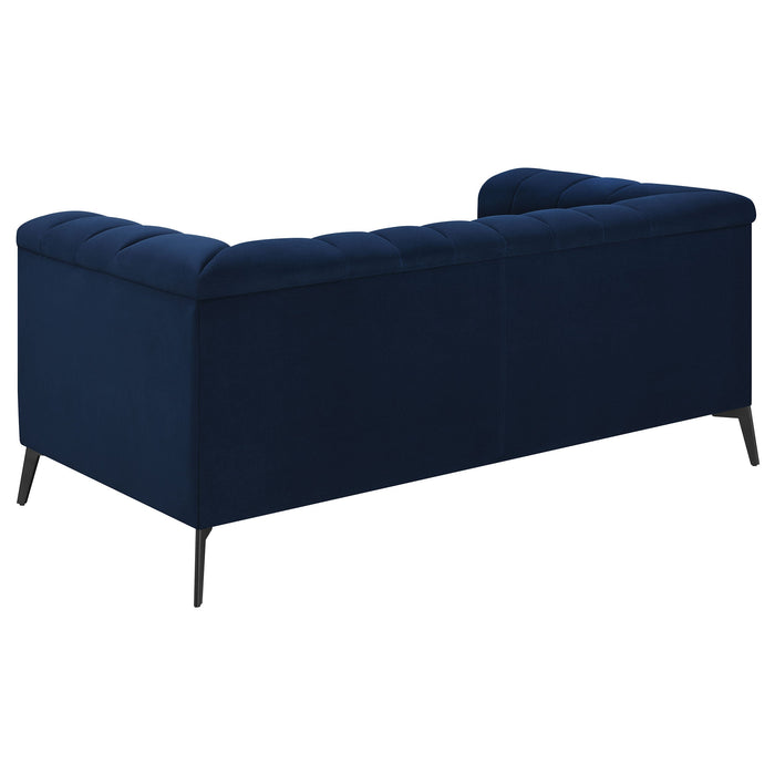 Coaster Chalet Tuxedo Arm Loveseat Blue Default Title