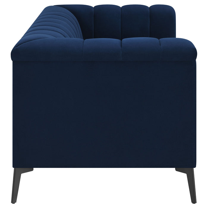 Coaster Chalet Tuxedo Arm Loveseat Blue Default Title