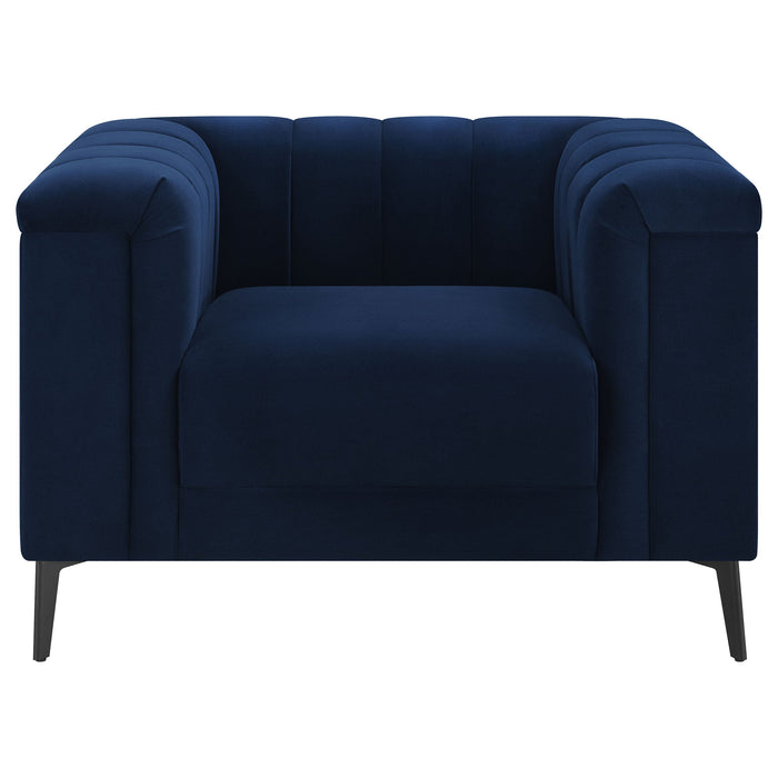 Coaster Chalet Tuxedo Arm Chair Blue Default Title