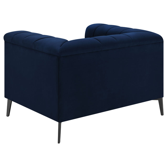 Coaster Chalet Tuxedo Arm Chair Blue Default Title