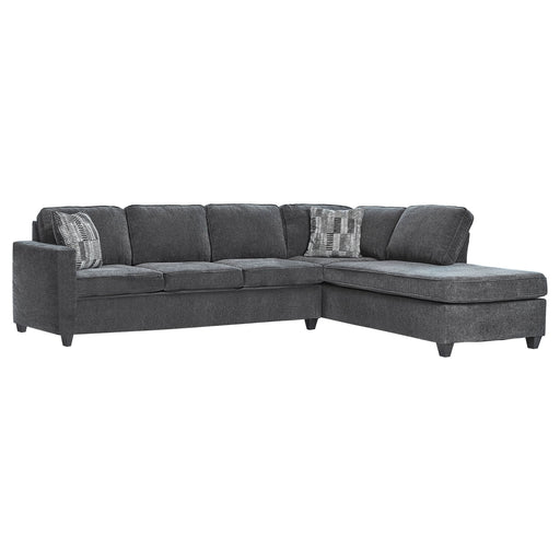 Coaster Mccord 2-piece Cushion Back Sectional Dark Grey Default Title