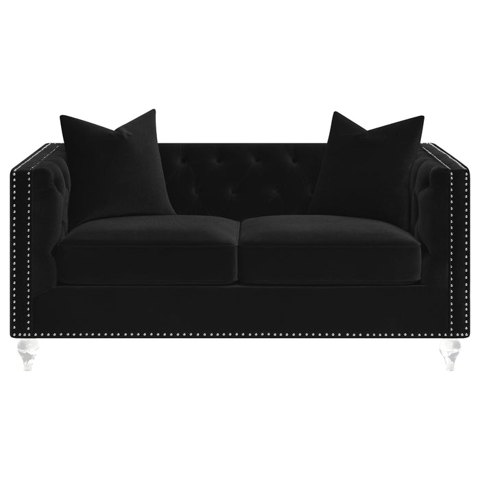 Delilah Upholstered Living Room Set Black