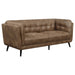 Coaster Thatcher 2-piece Upholstered Button Tufted Living Room Set Brown