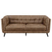 Coaster Thatcher 2-piece Upholstered Button Tufted Living Room Set Brown