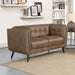 Coaster Thatcher Upholstered Button Tufted Loveseat Brown Default Title