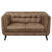 Coaster Thatcher Upholstered Button Tufted Loveseat Brown Default Title