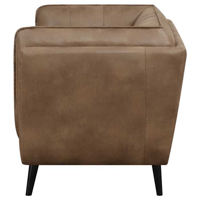 Coaster Thatcher Upholstered Button Tufted Loveseat Brown Default Title