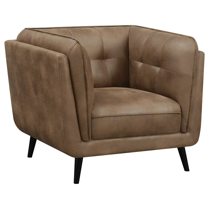 Coaster Thatcher Upholstered Button Tufted Chair Brown Default Title