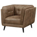 Coaster Thatcher Upholstered Button Tufted Chair Brown Default Title