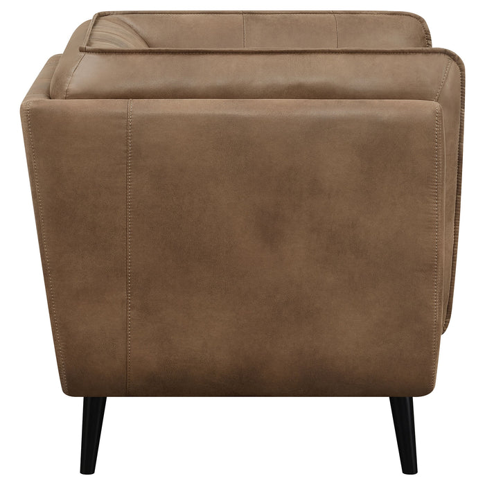 Coaster Thatcher Upholstered Button Tufted Chair Brown Default Title