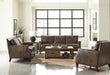 Coaster Leaton 2-piece Recessed Arms Living Room Set Brown Sugar Sofa+Loveseat+Armchair