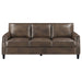 Coaster Leaton Upholstered Recessed Arms Sofa Brown Sugar Default Title