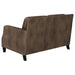 Coaster Leaton Upholstered Recessed Arms Loveseat Brown Sugar Default Title