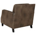 Coaster Leaton Upholstered Recessed Arm Chair Brown Sugar Default Title