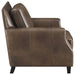 Coaster Leaton Upholstered Recessed Arm Chair Brown Sugar Default Title